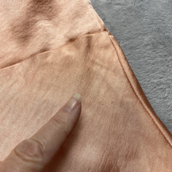 Princess Polly Fiery Feelings Satin Mini Dress Womens 8 Peach Drape Neck Slip‎ - Picture 10 of 11